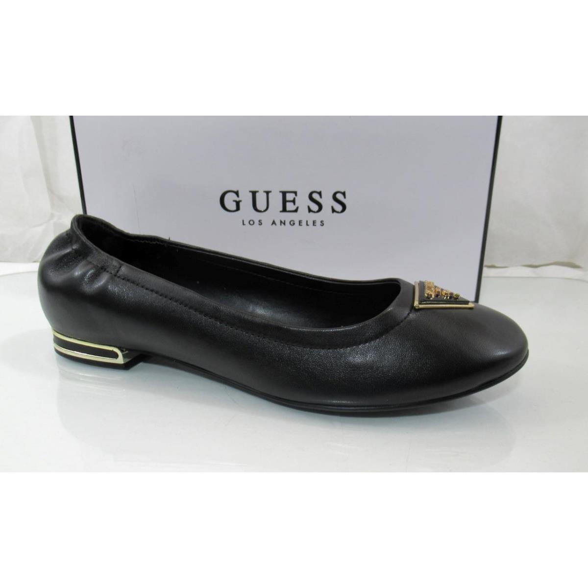 Guess Miffyh Elasticized Back Logo Ballet Flat Shoes Black Size 7.5