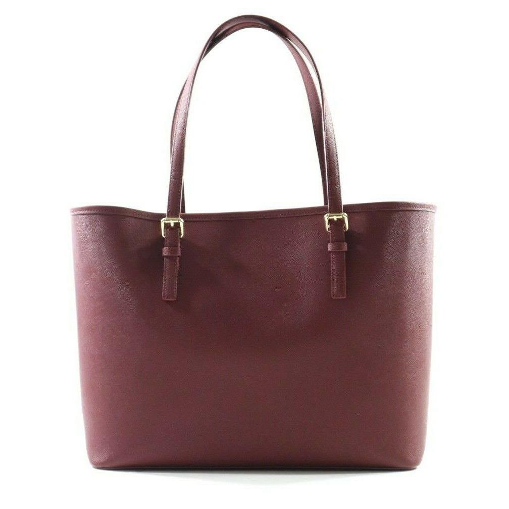 Brooks Brothers Women`s Saffiano Leather Carry-all Tote Laptop Bag Maroon