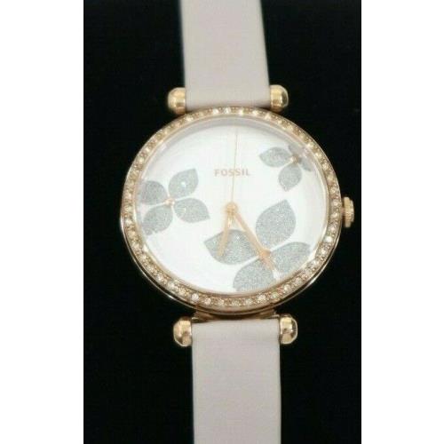 Fossil BQ3509 Tillie Three-hand Watch in Gey Leather Ladies Watch