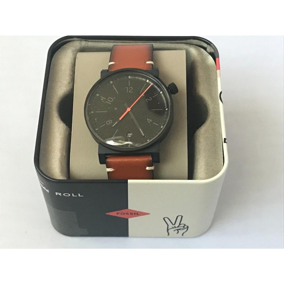 Men s Fossil FS5507 40mm Quartz Watch with Leather Straps