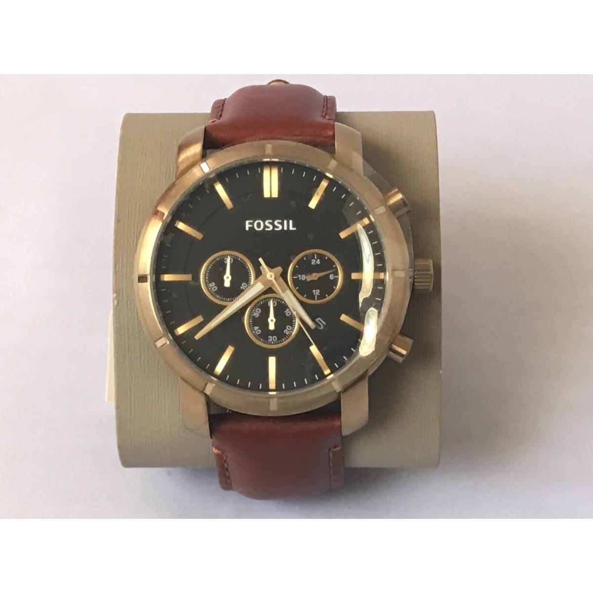 Fossil Men`s BQ2255 Lance Quartz Chrono Stainless Steel Leather Strap Watch