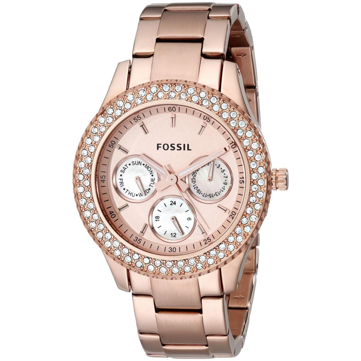 Fossil Women`s ES3003 Stella Analog Display Analog Quartz Rose Gold Watch