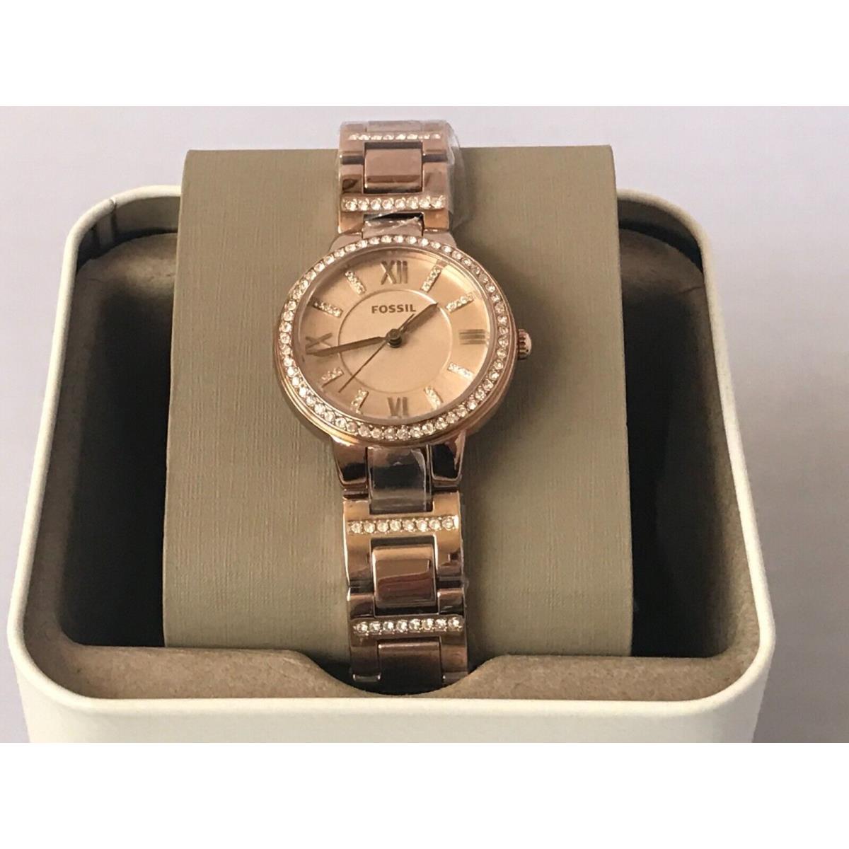 Fossil Virginia ES4482 Women s Rose Gold Stainless Steel Analog Quartz Watch Fash Brands