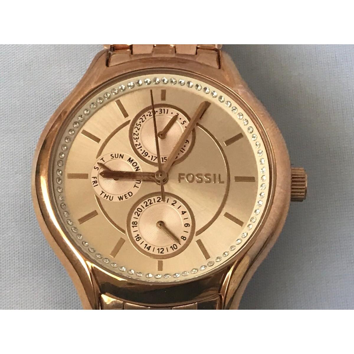 Fossil 40mm Daydreamer Multifunction Crystals Rose Gold Women`s Watch BQ1581IE