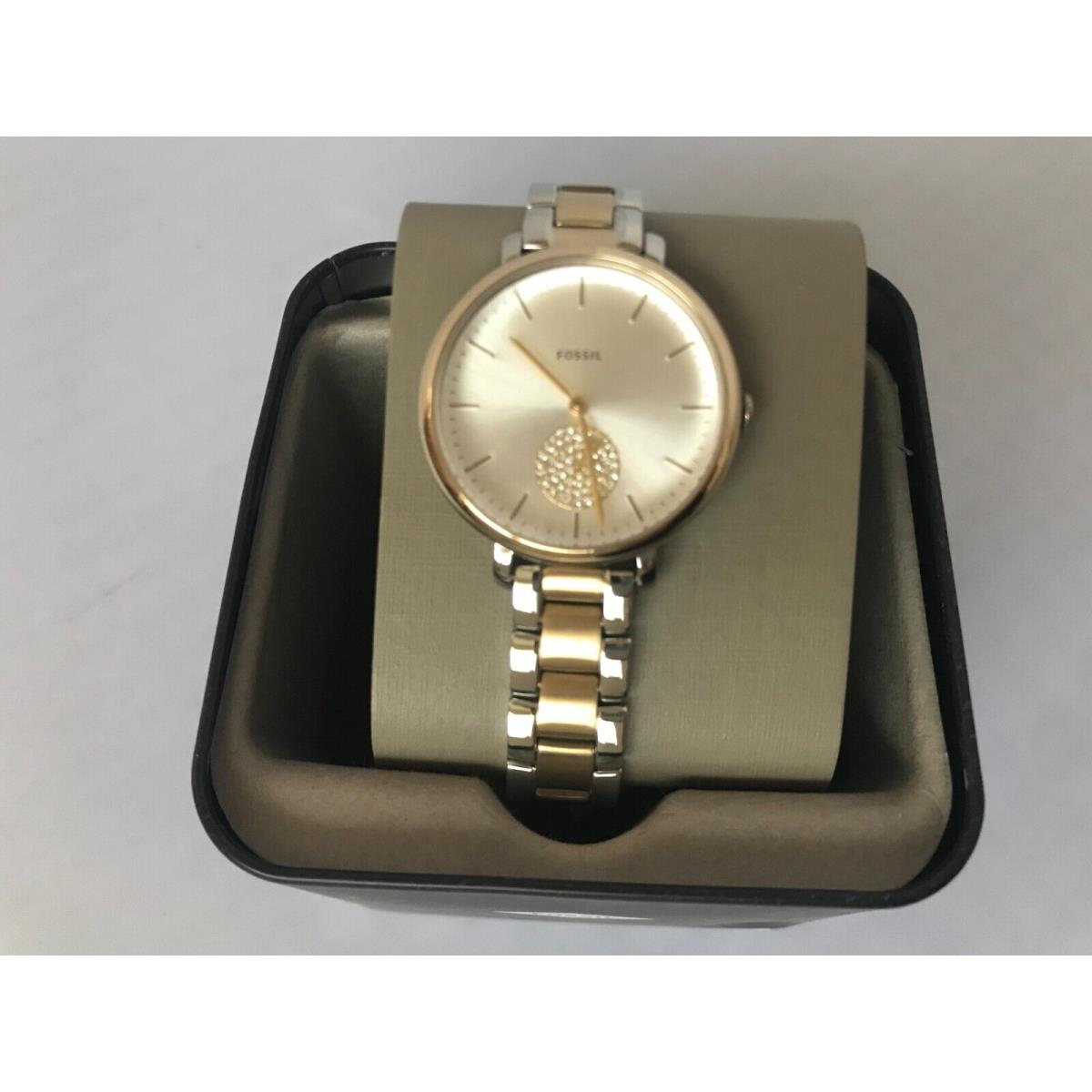 Fossil Women Jacqueline Three-hand Silver Gold Tone Stainless Steel Watch ES4439