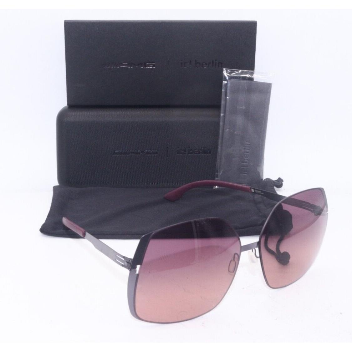 IC Berlin MB 06 Aubergine Gunmetal with Burgundy Gradient Lens Sunglasses 66-14