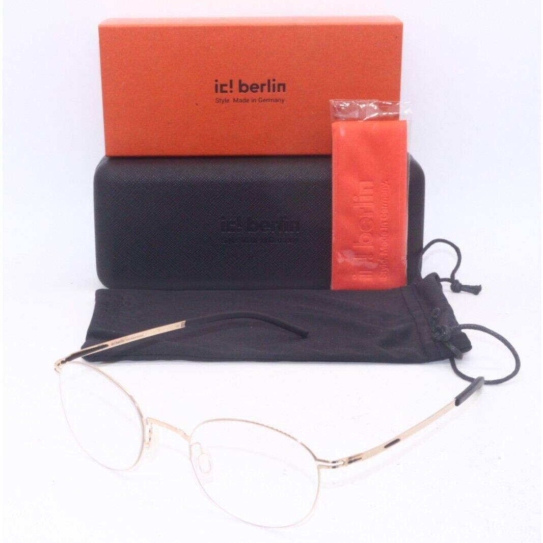 IC Berlin Emiyo Rose Gold Black Gunmetal Frames Eyeglasses 49-22