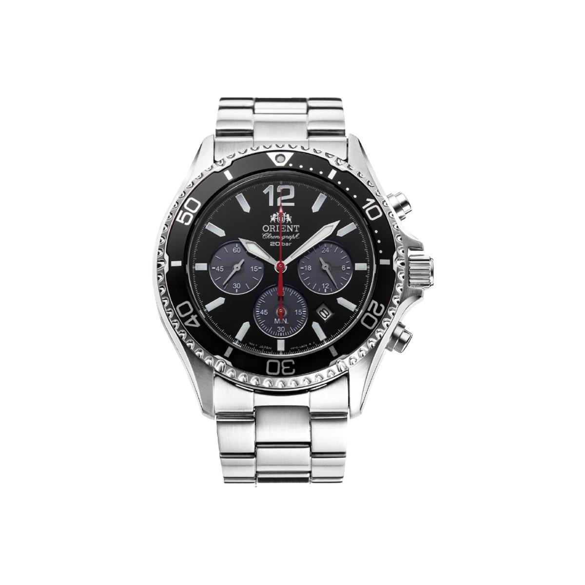 Orient Sports Solar Powered Chronograph Black Dial Men`s Watch RA-TX0202B10B - Black