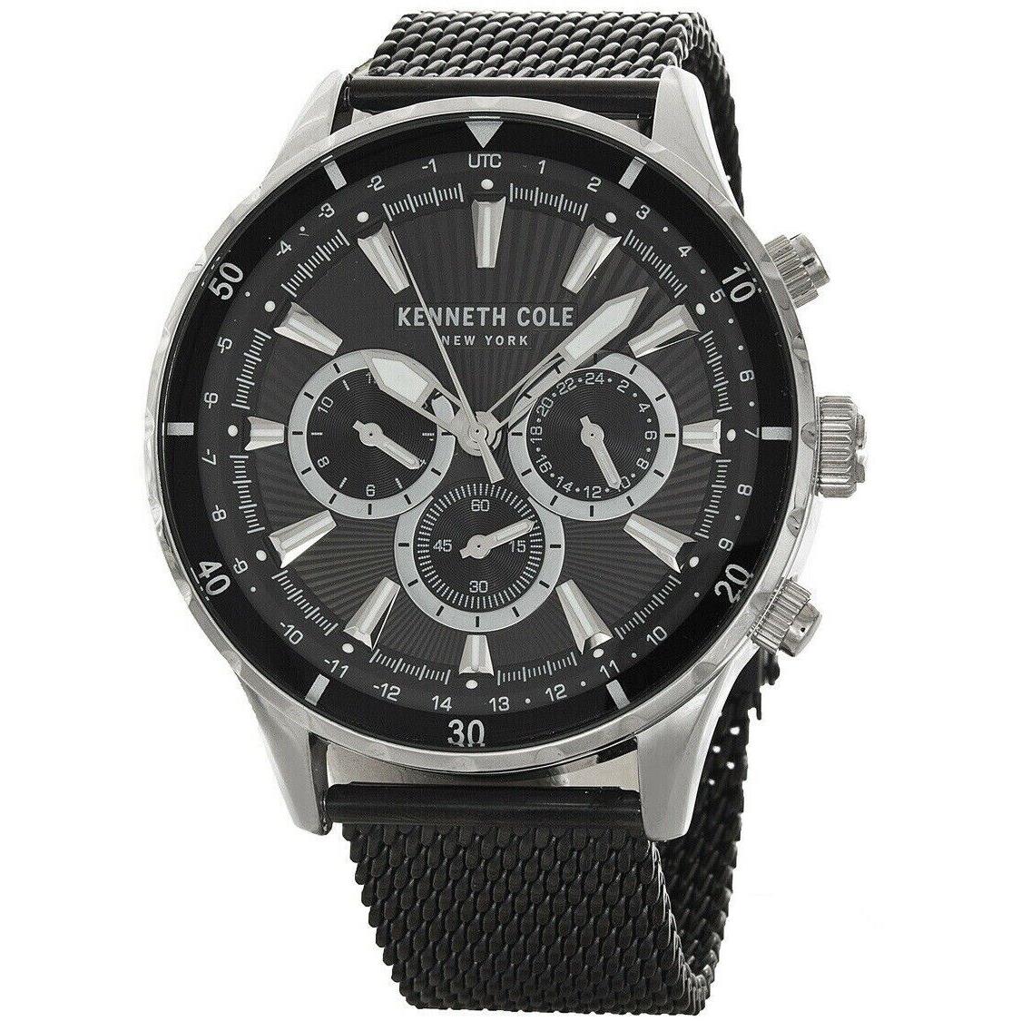 Kenneth Cole York Men`s Black Dial Stainless Steel Watch KC50840004