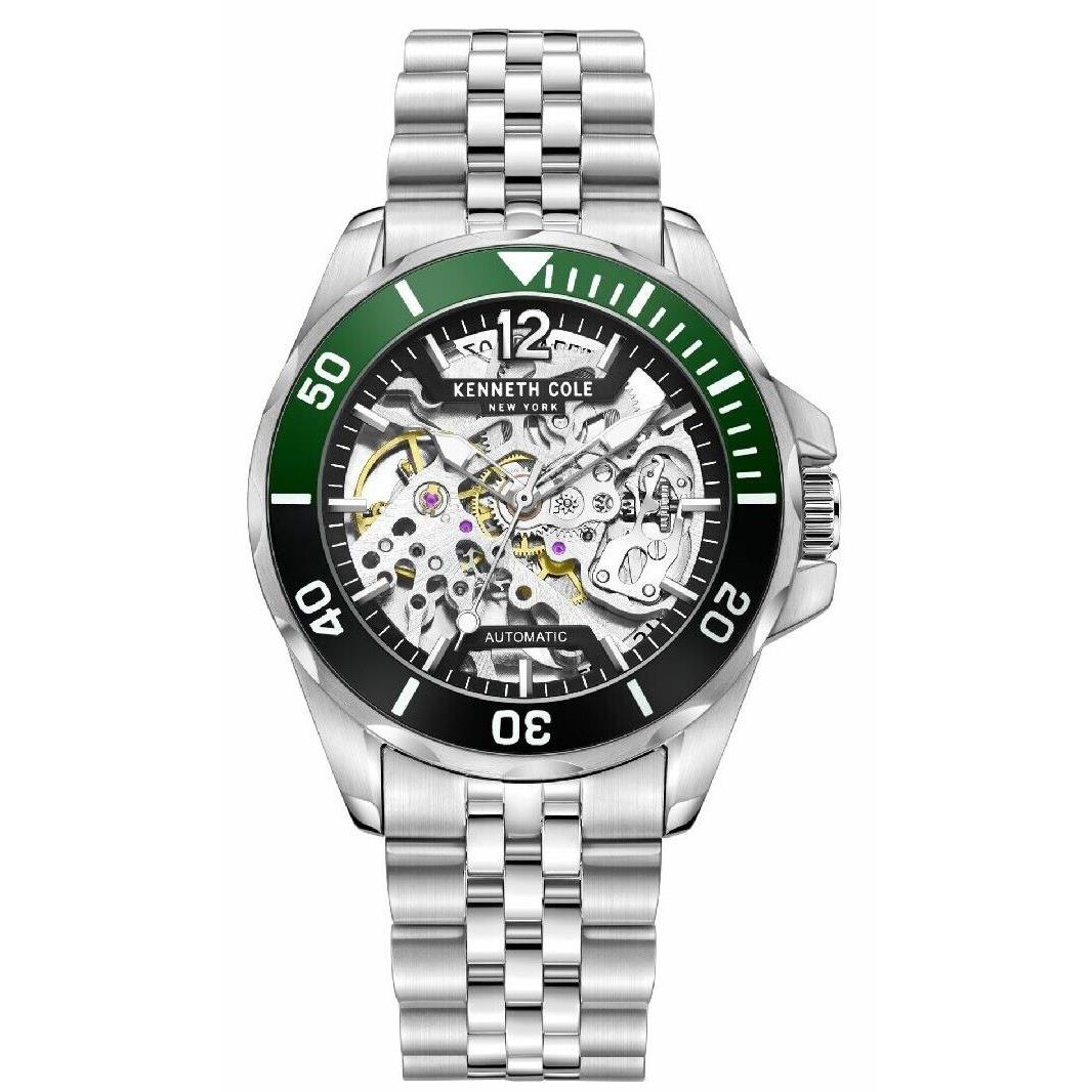 Men`s Kenneth Cole Stainless Steel Automatic Skeleton Watch KCWGL2233002