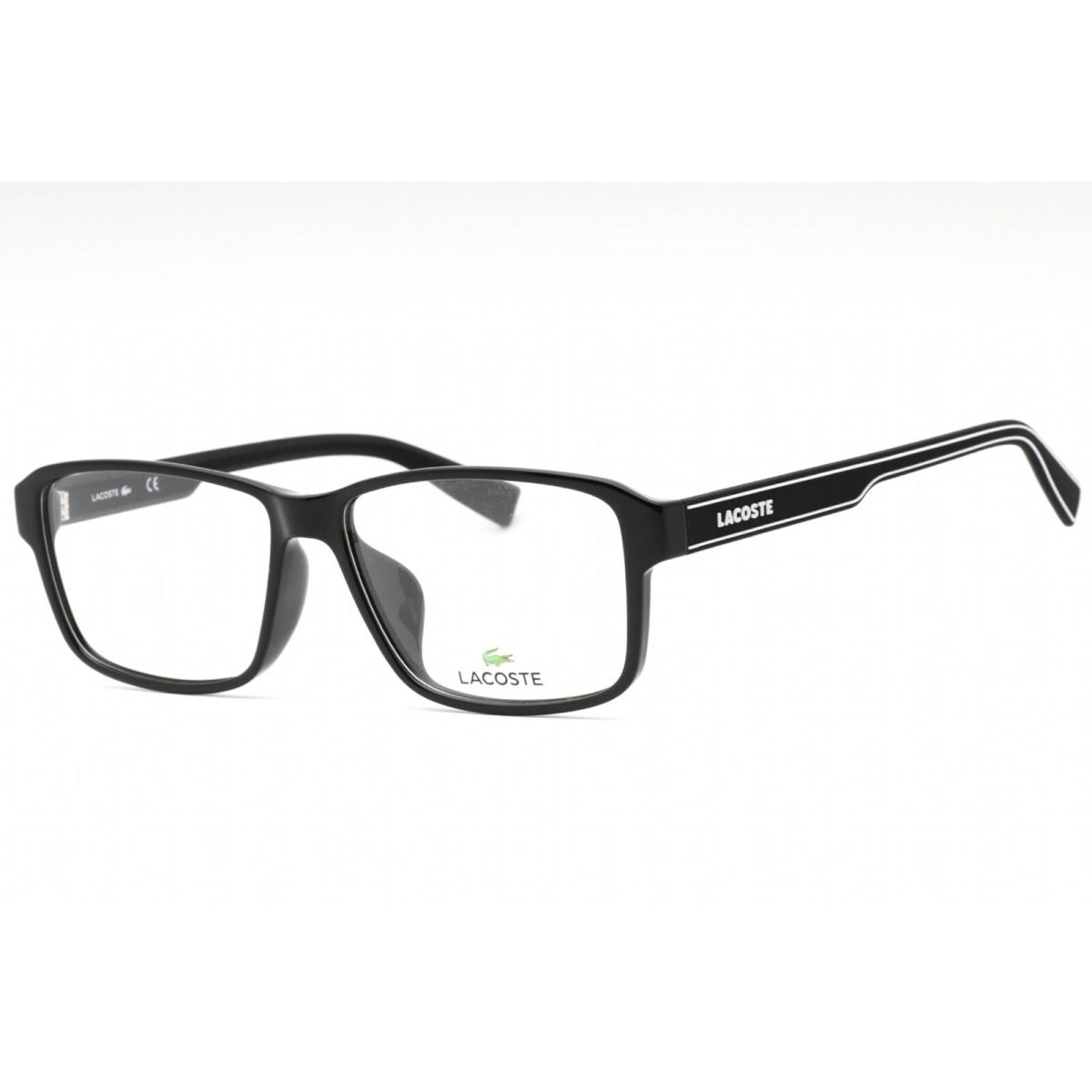 Lacoste Men`s Eyeglasses Black Plastic Rectangular Full Rim Frame L2902LB 001