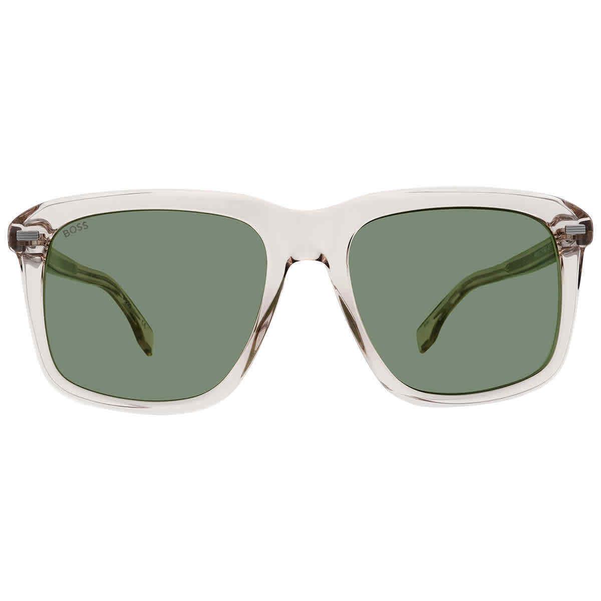 Hugo Boss Green Square Men`s Sunglasses Boss 1420/S 010A/QT 55 Boss 1420/S