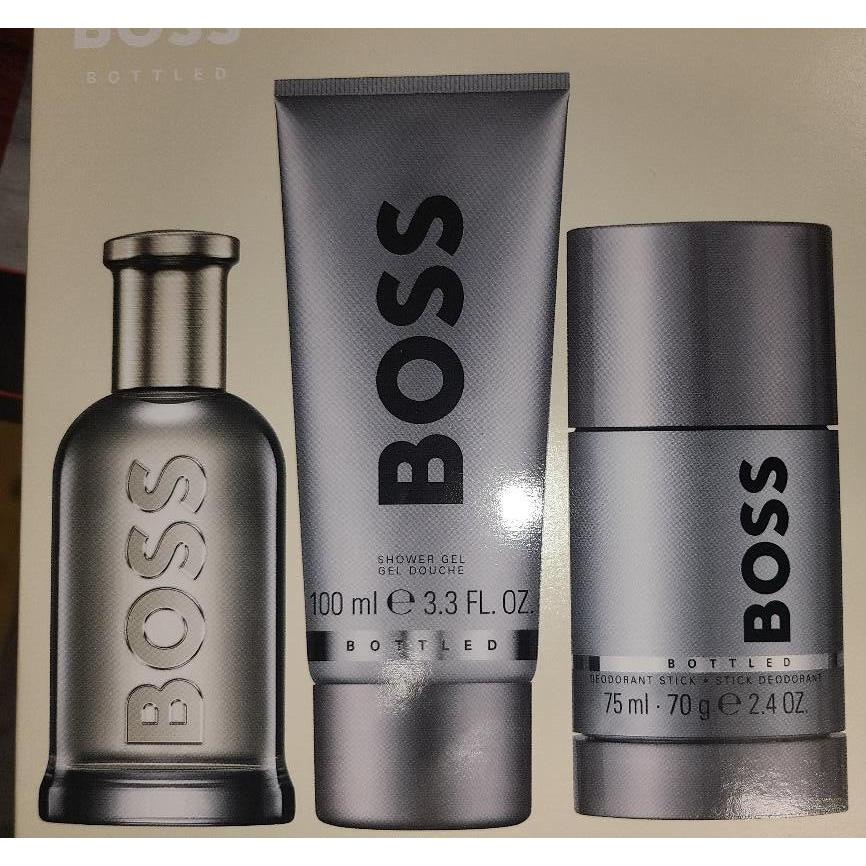 Hugo Boss Bottled 3 Pcs Set For Men 3.4 Edp Spray + 2.5 Deodoran + 3.3 Oz Shower