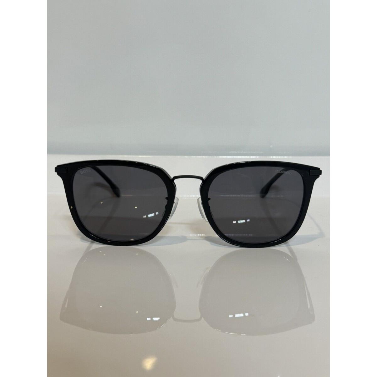 Hugo Boss 1287FSK 807M9 Black Acetate Polarized Unisex Sunglasses 56mm