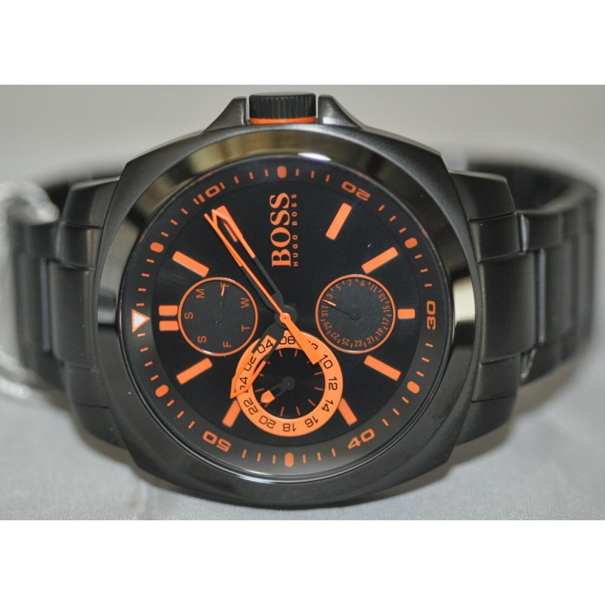 Hugo Boss Men`s Brisbane Chrono Black Dial Black Stainless Steel Watch 1513104