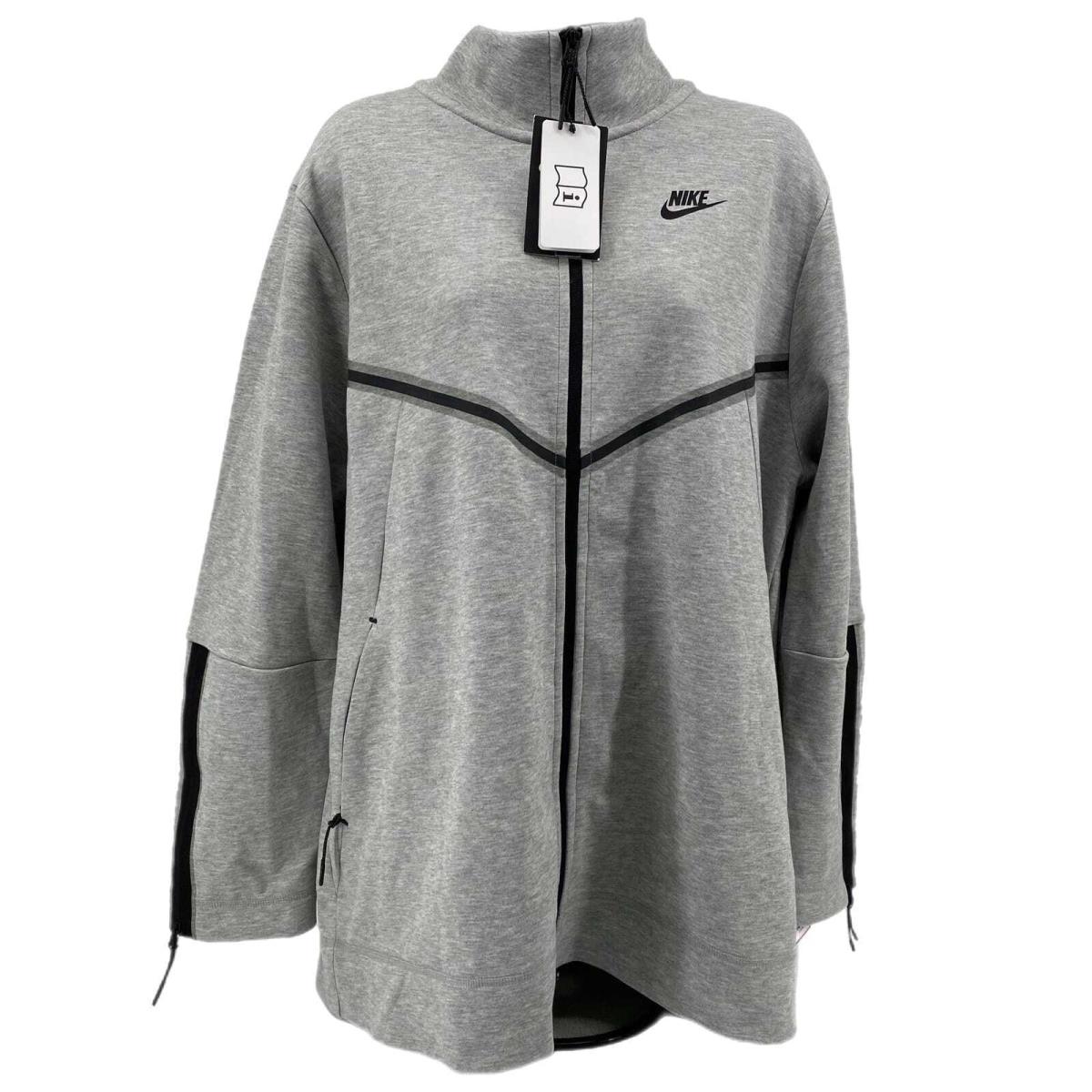 Nike Gray/black Tech Fleece Zip Up Jacket Size M