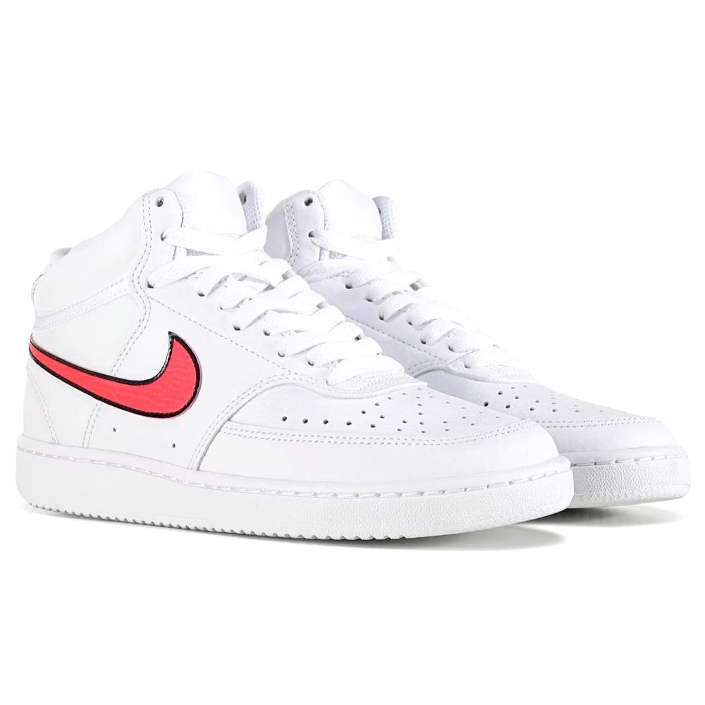 Nike Women`s Court Vision Mid Sneaker Shoes US 8.5 M EU40 UK6 White Crimson - White