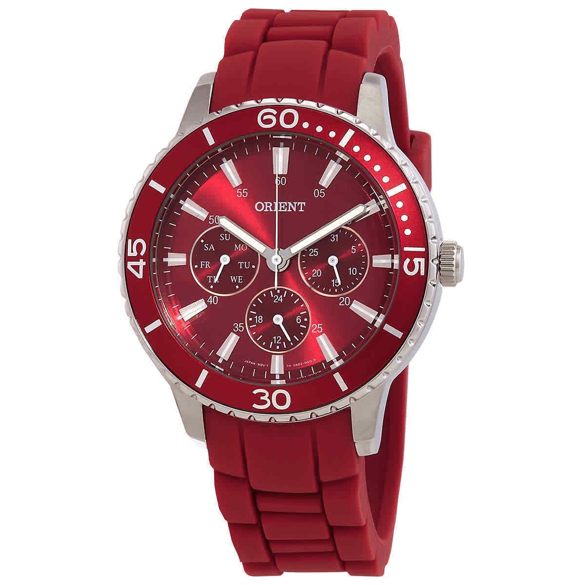 Orient Quartz Red Dial Ladies Watch FUX02006H