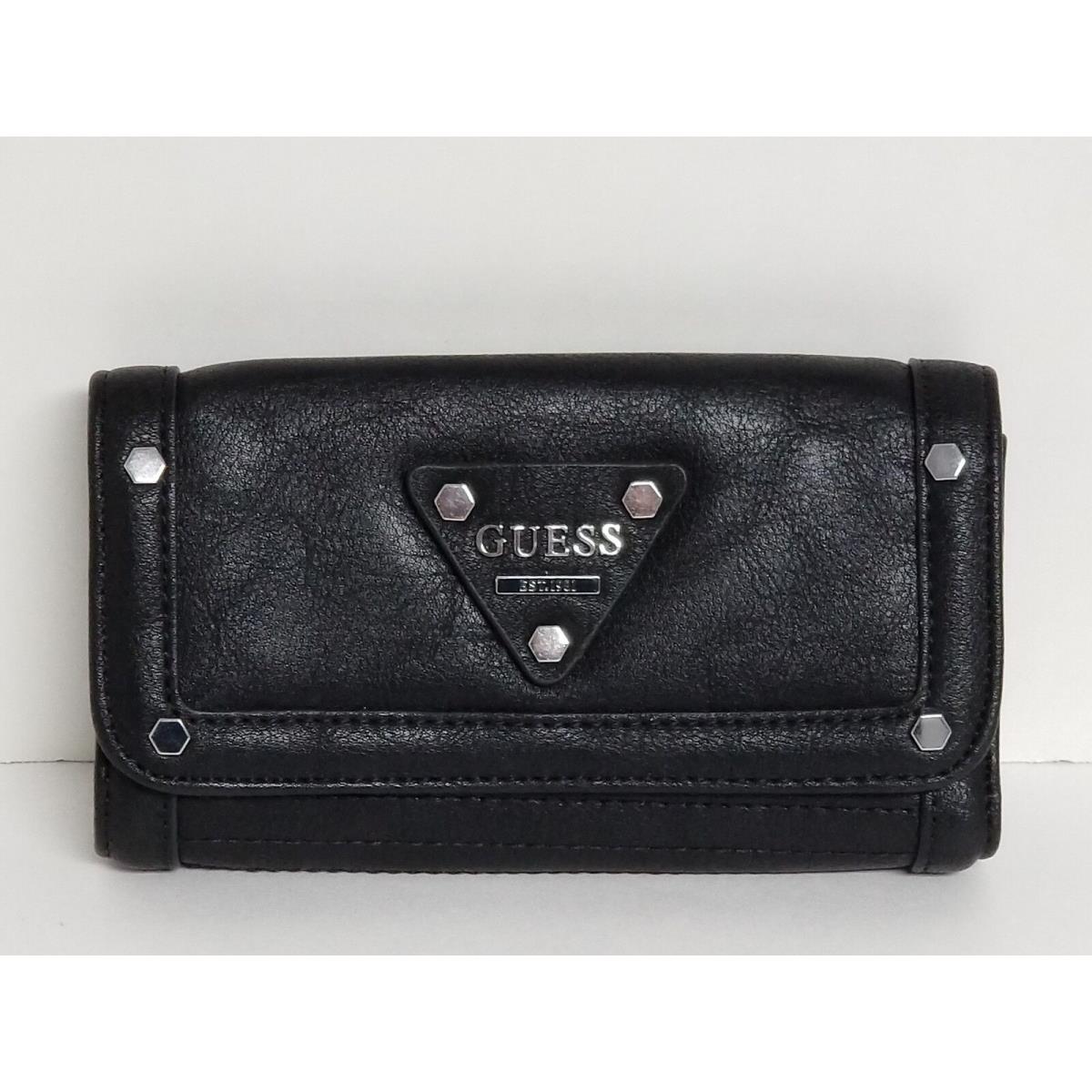 Guess Presley Dove Gray or Black Medium Checkbook Wallet Black Medium