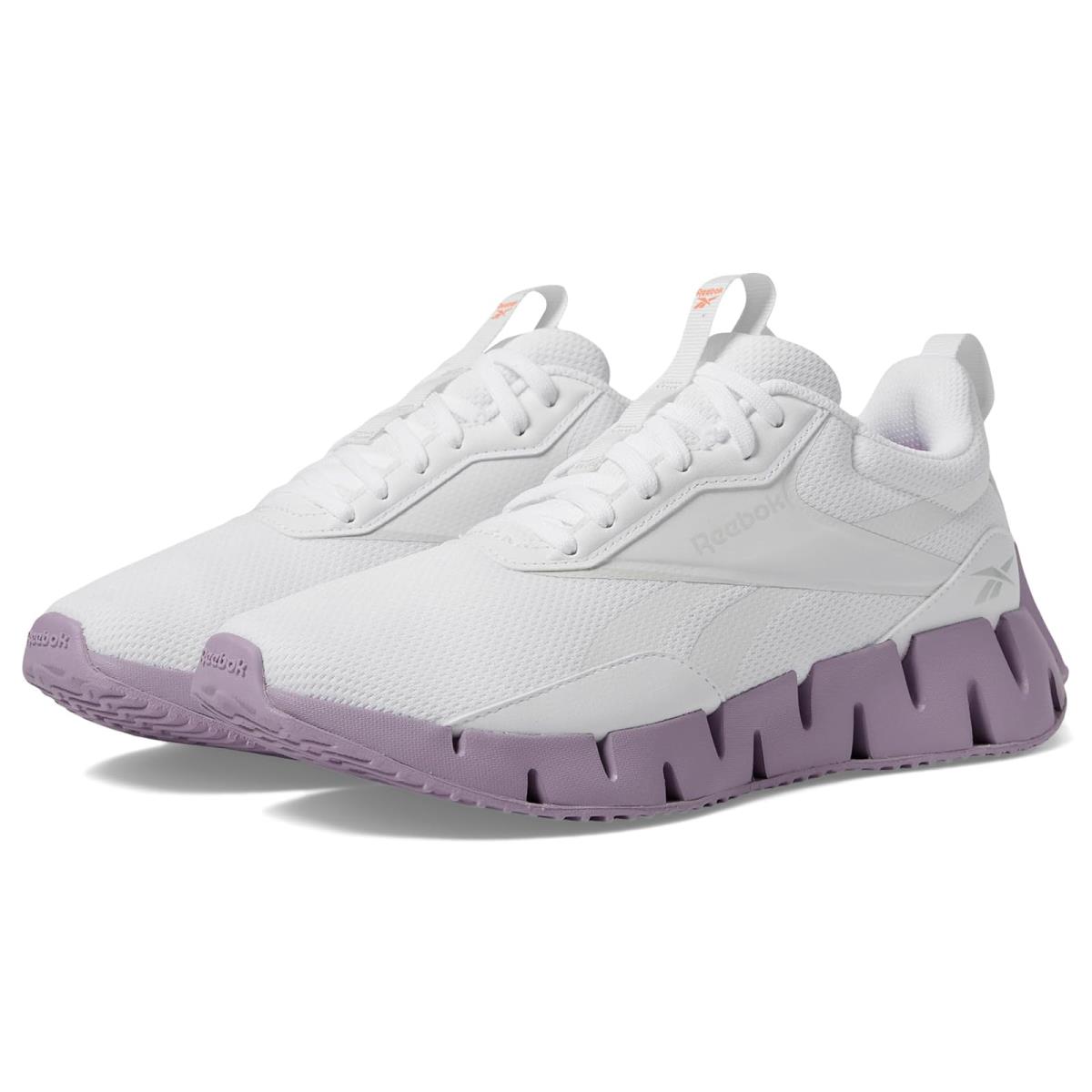 Woman`s Sneakers Athletic Shoes Reebok Zig Dynamica Str - White/Barely Grey/Dusk Purple