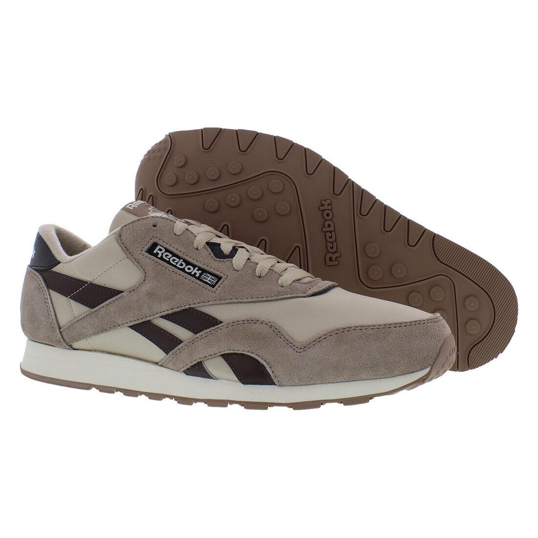 Reebok Classic Nylon Mens Shoes - Modern Beige/Dark Brown, Main: Beige