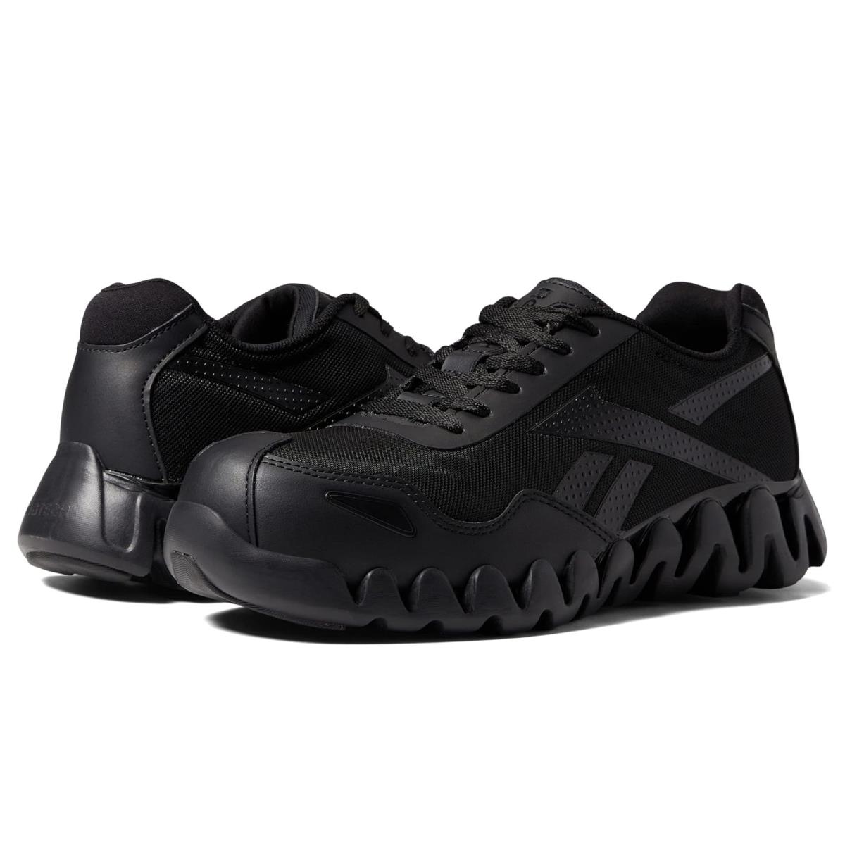 Man`s Sneakers Athletic Shoes Reebok Work Zig Pulse Work EH Comp Toe - Black