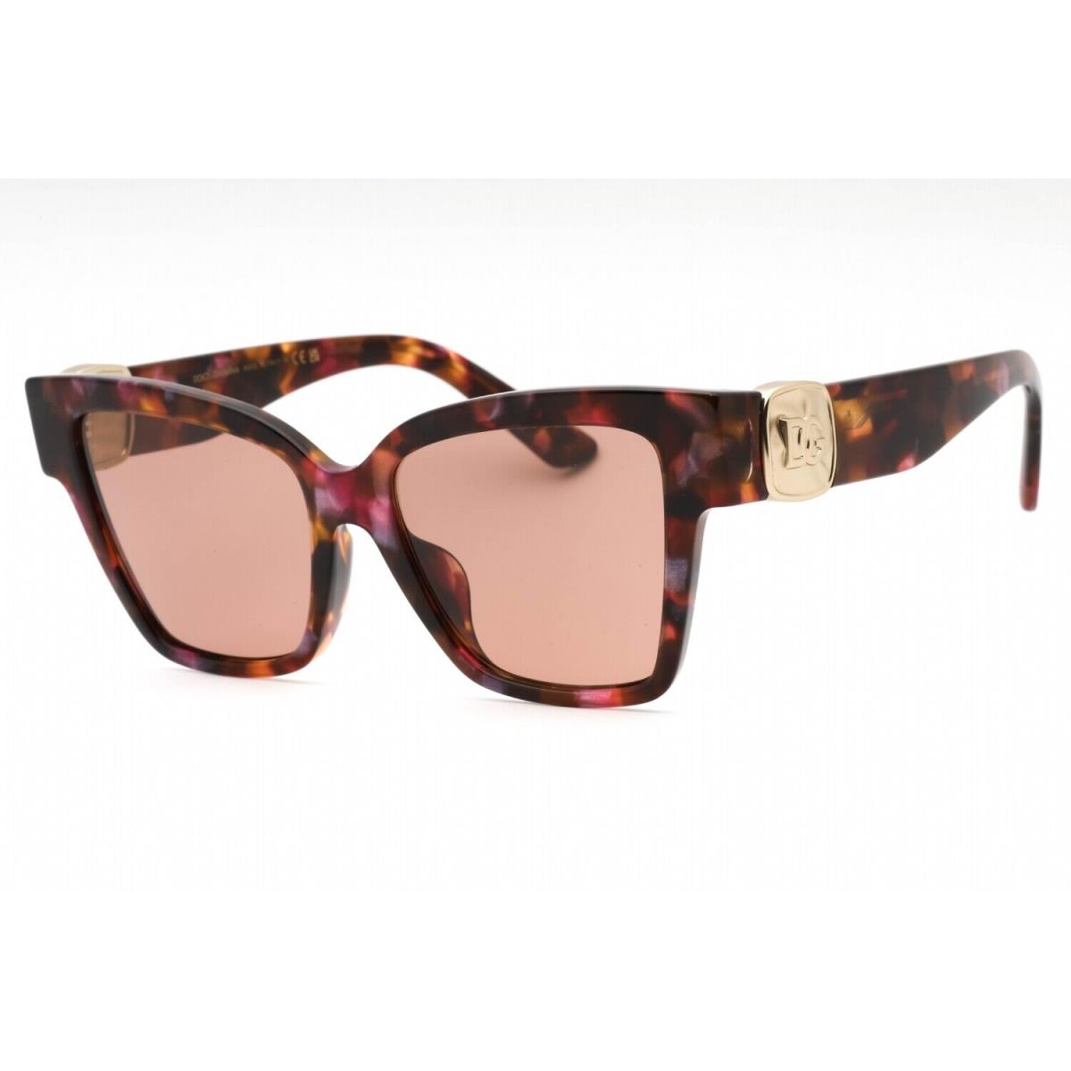 Dolce Gabbana DG4470F 344073 Sunglasses Havana Pink Frame Brown Lenses 54mm