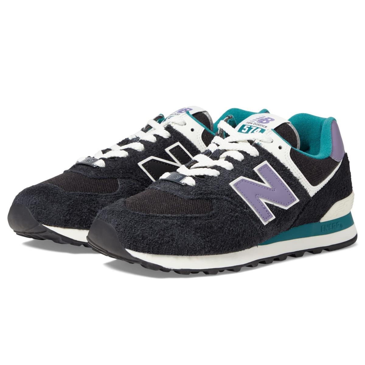 New Balance Unisex 574 V2 Lace-up Sneaker Black/blue 12 US Men 13.5 Wide