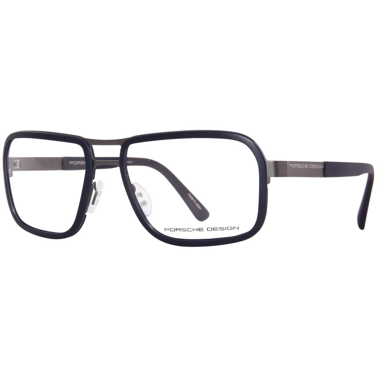 Porsche P8219-D Titanium Eyeglasses Frame Men`s Dark Matte Grey/matte Blue 57mm