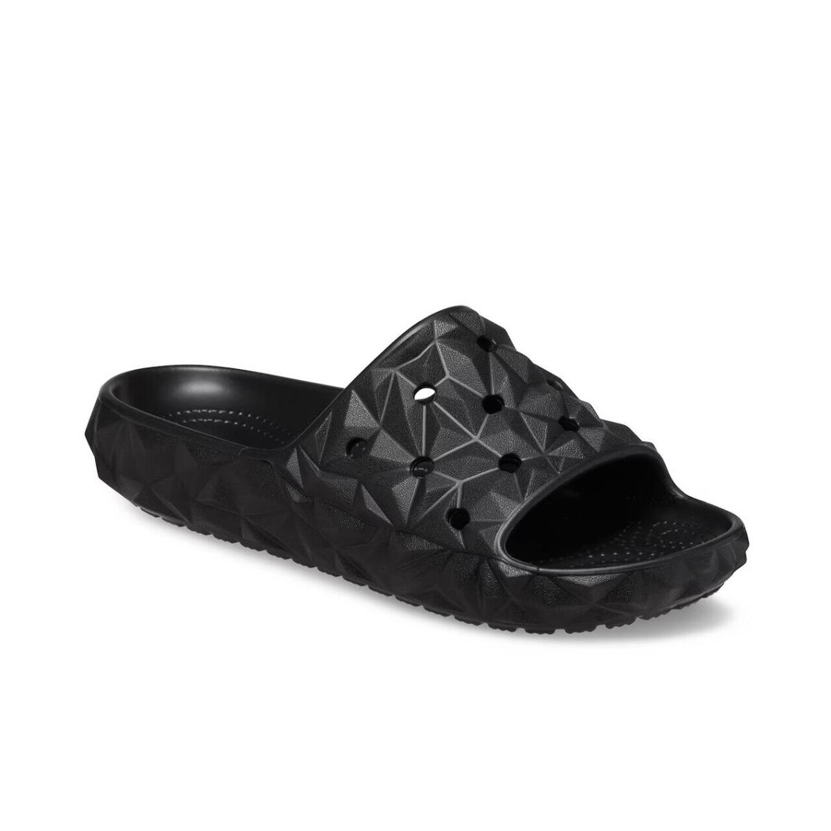 Mens Crocs Classic Geometric Black Eva Slide Sandal - Black