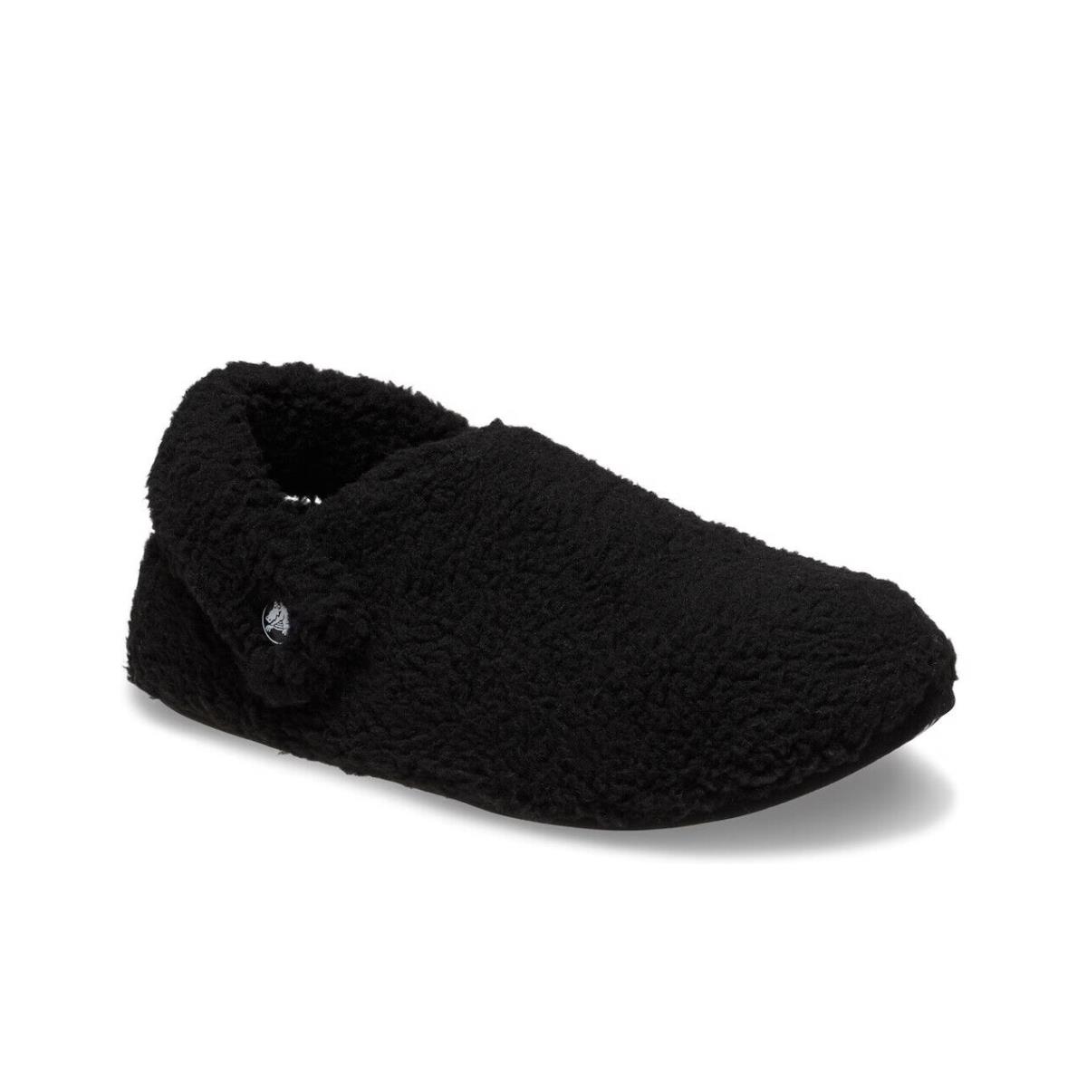 Womens Crocs Classic Cozzzy Black Shearling Slipper