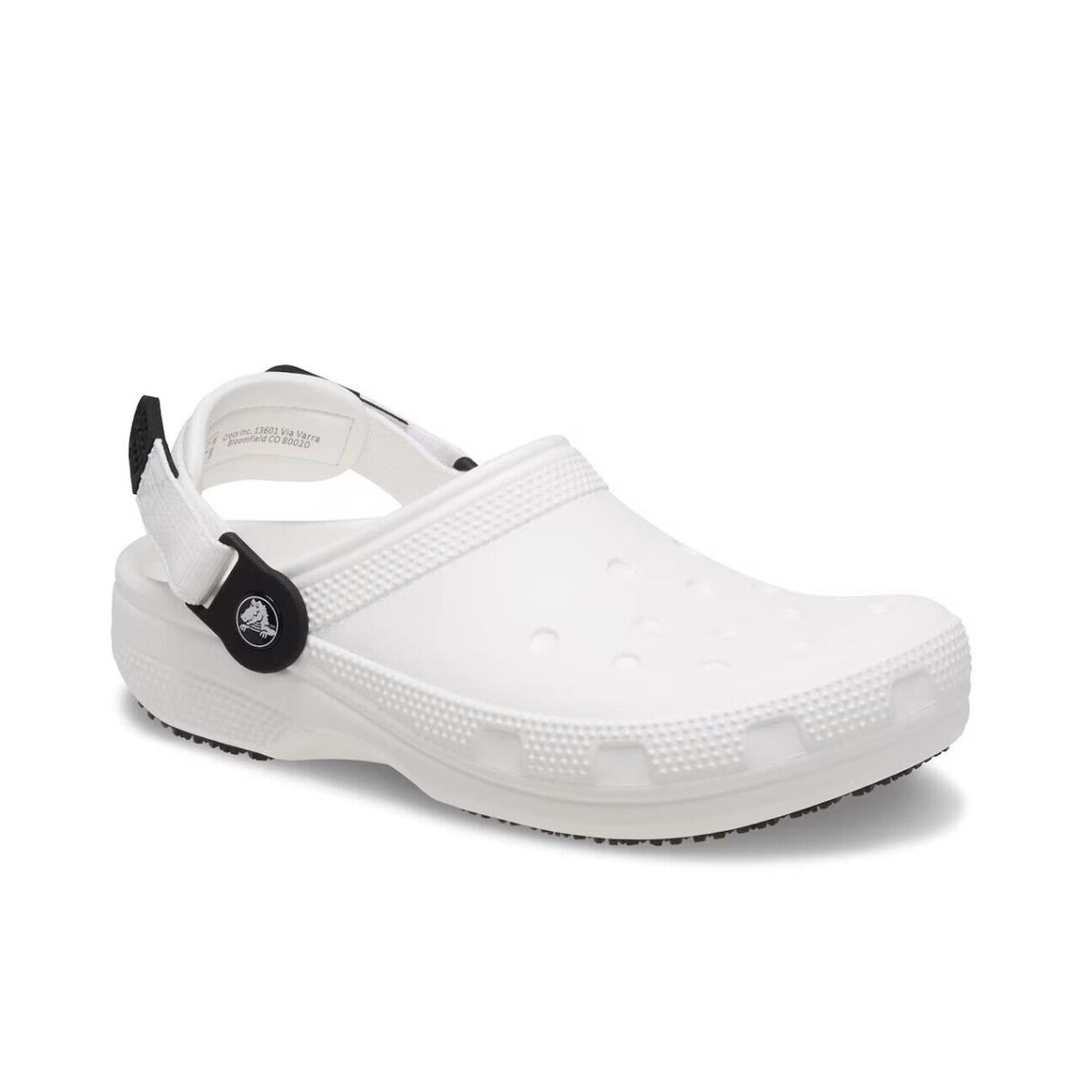 Mens Crocs Classic White Waterproof Work Clog - White