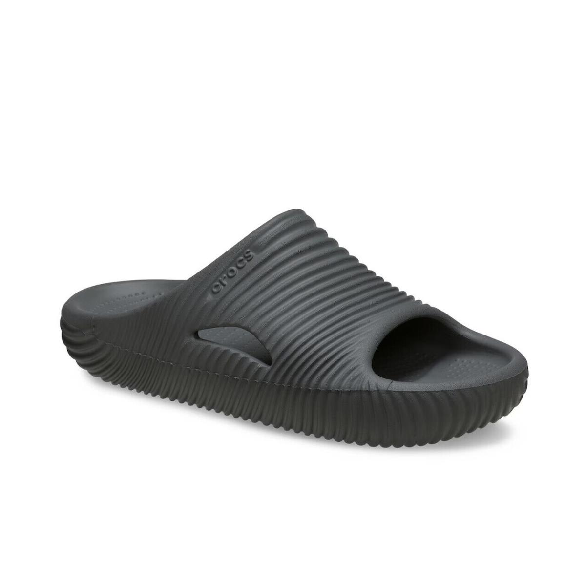 Mens Crocs Mellow Tide Recovery Salt Grey Foam Slide Sandal