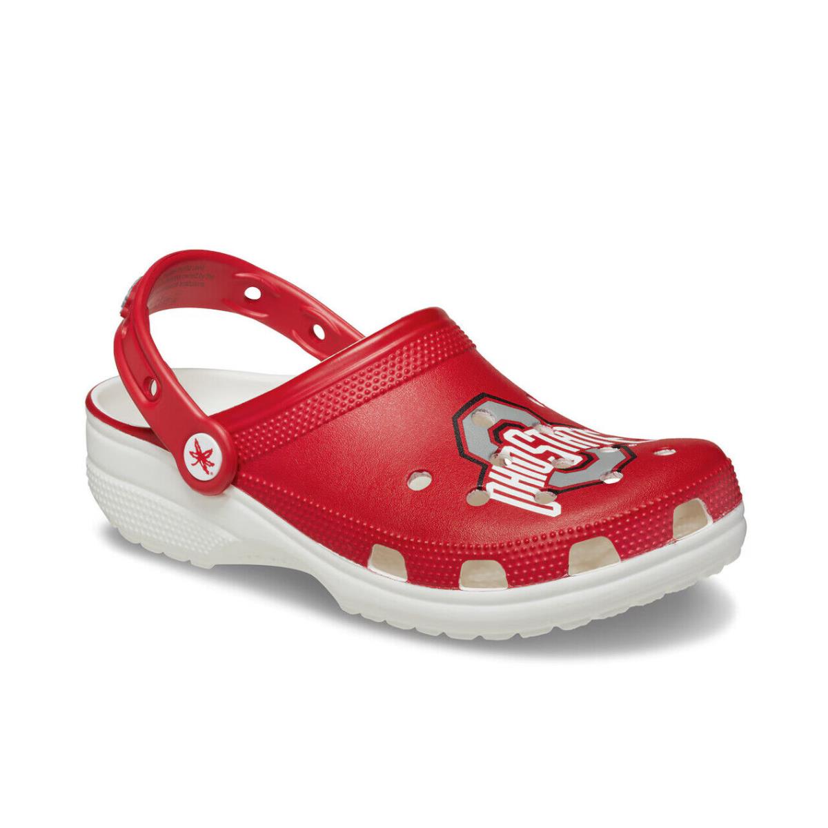 Mens Crocs College Ohio State Classic Red White Eva Clog