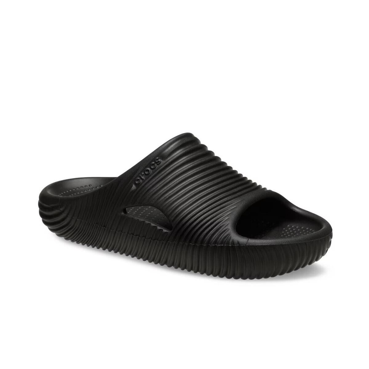 Mens Crocs Mellow Tide Recovery Black Foam Slide Sandal