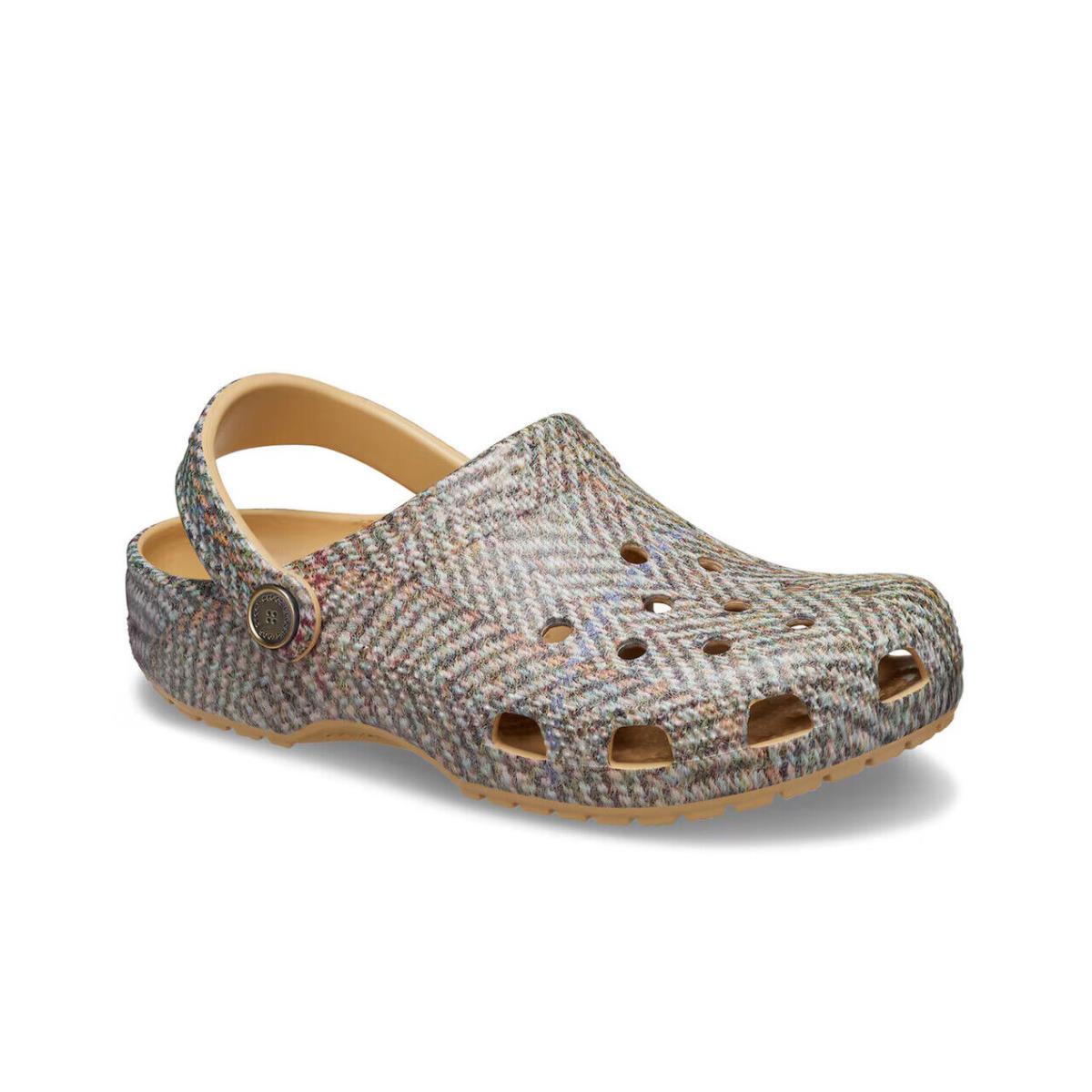 Womens Crocs Classic Tweed Grey Multicolor Tweed Print Eva Clog