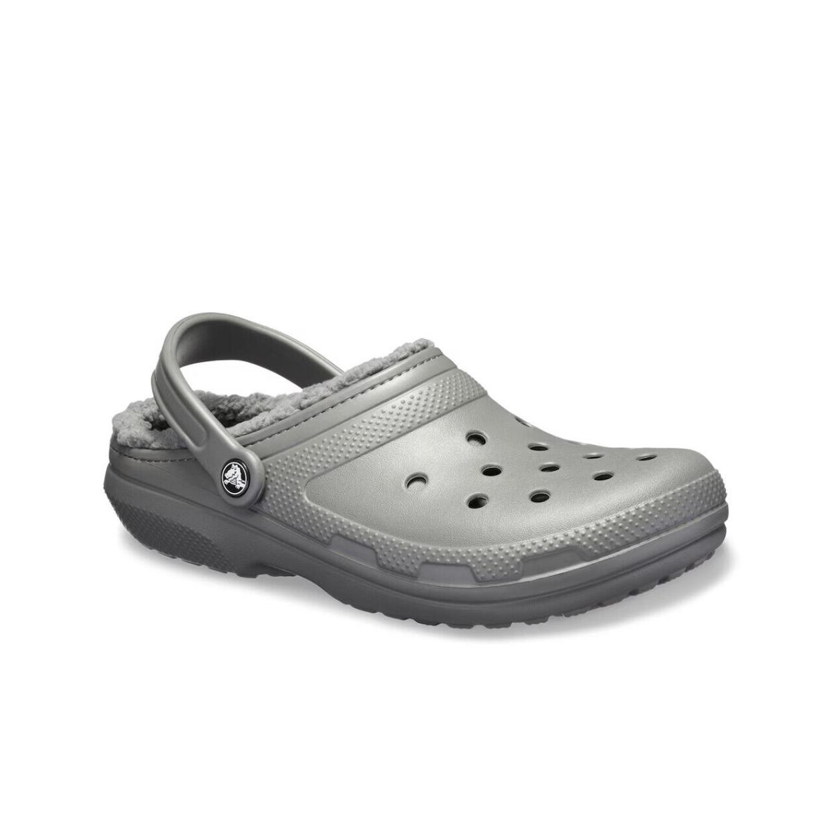 Mens Crocs Classic Lined Grey Croslite Clog - Gray