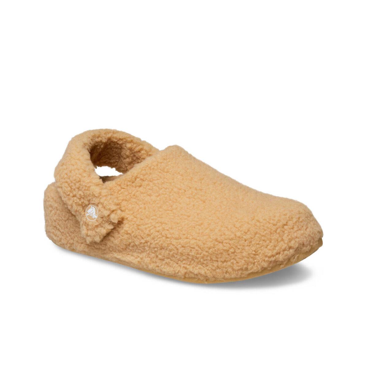 Womens Crocs Classic Cozzzy Tan Shearling Slipper - Brown