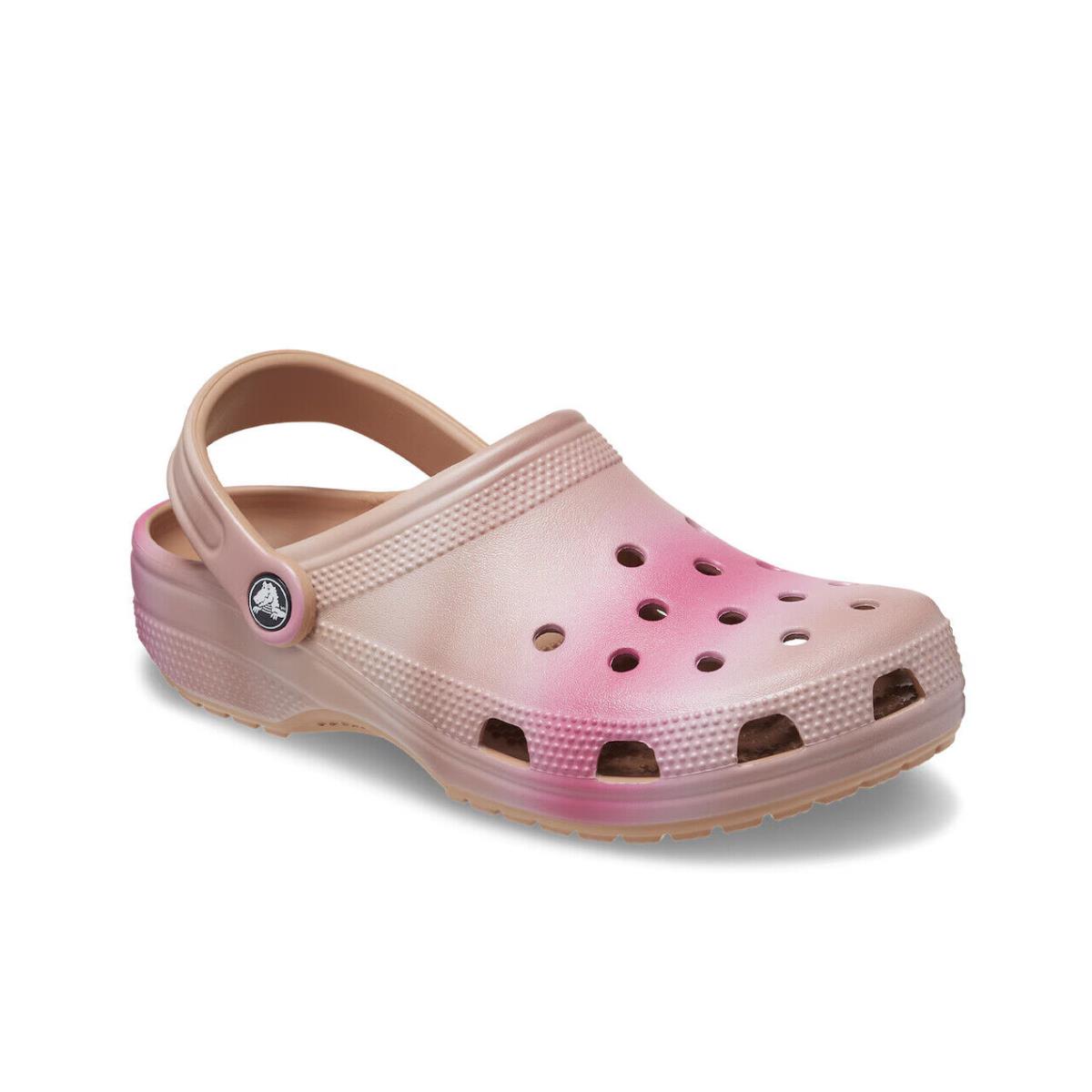 Womens Crocs Classic Beige Pink Croslite Clog - Beige