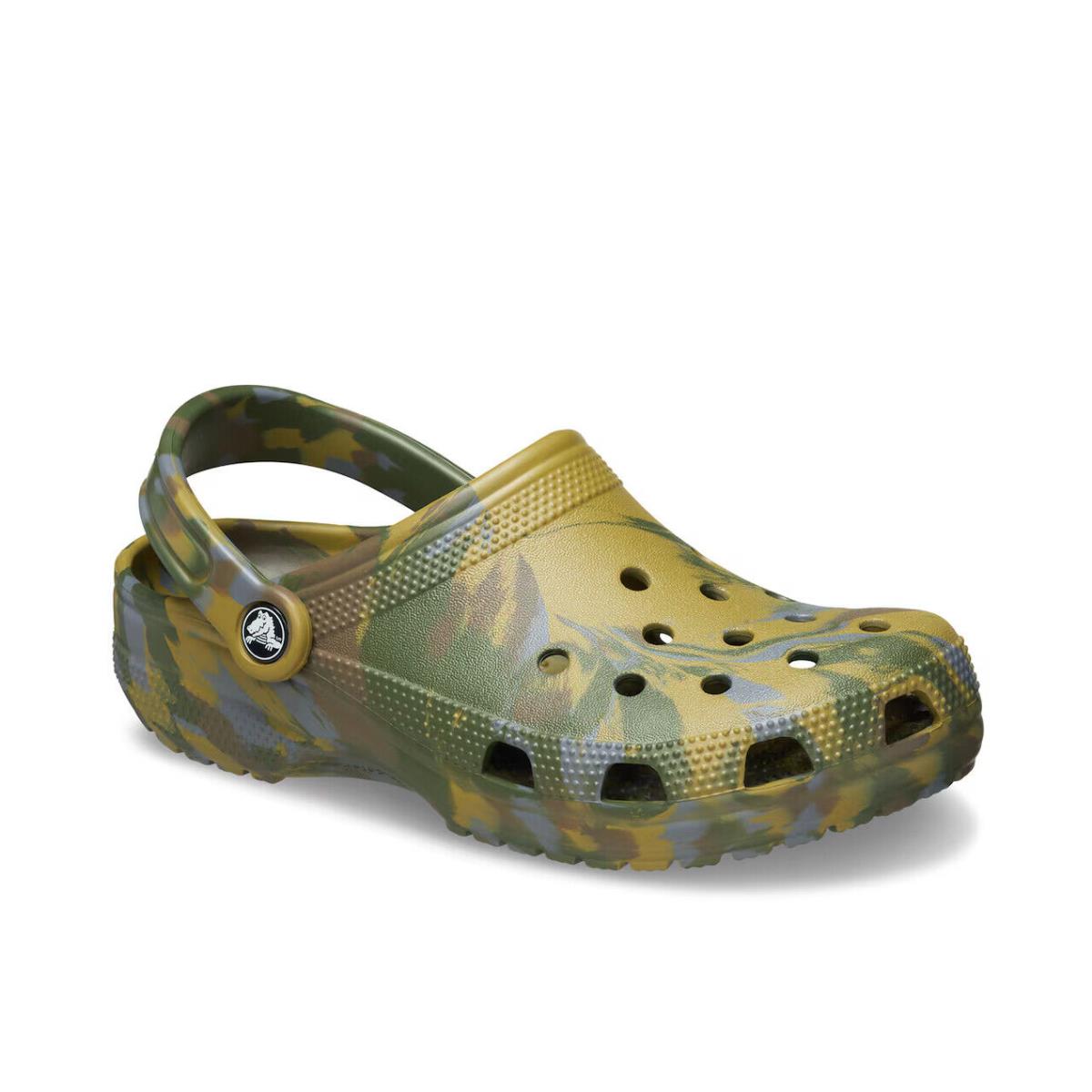 Mens Crocs Classic Marbled Dark Green Eva Clog