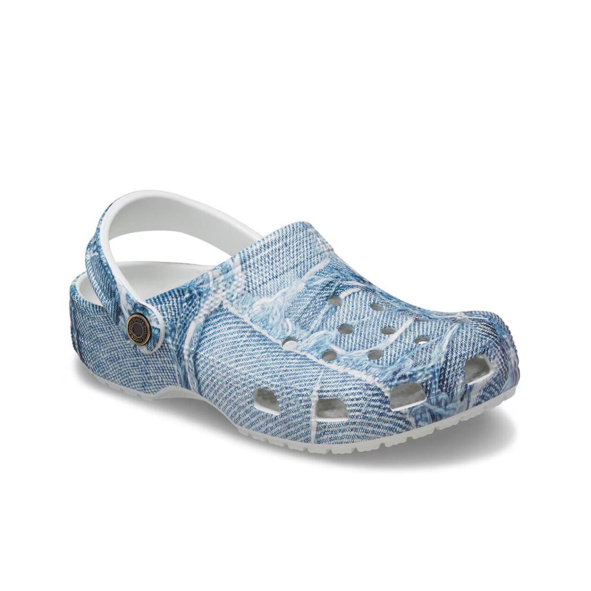 Womens Crocs Classic Denim Light Denim Blue Eva Clog