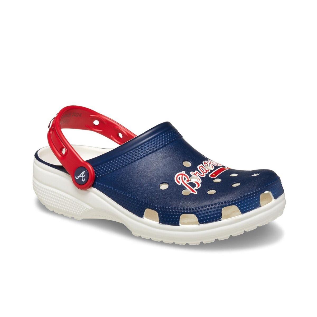 Mens Crocs Mlb Atlanta Braves Classic Blue White Red Eva Clog