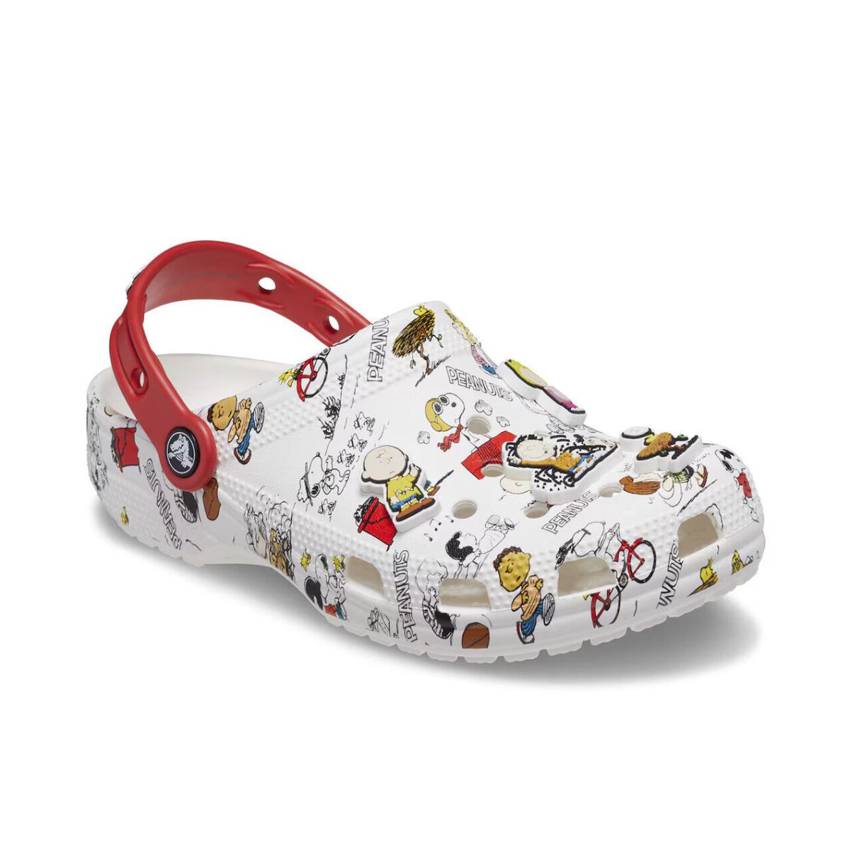 Mens Crocs Classic Peanuts White Multicolor Eva Clog