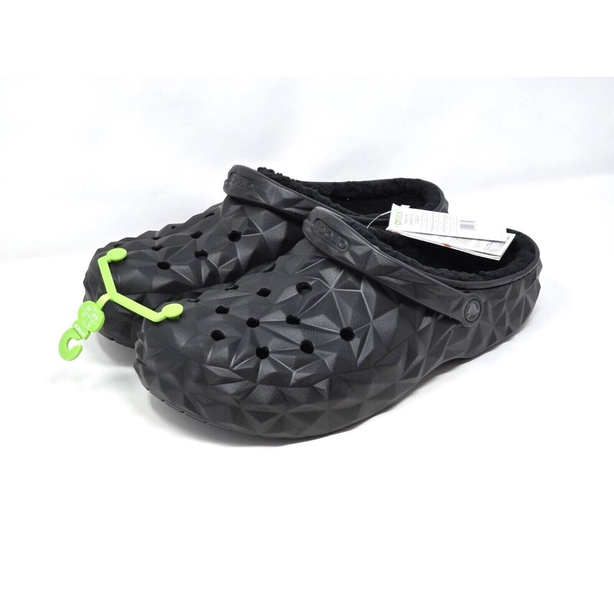 Crocs Classic Multi Size Lined Geometric Clog Comfort Shoes Black 210069-001