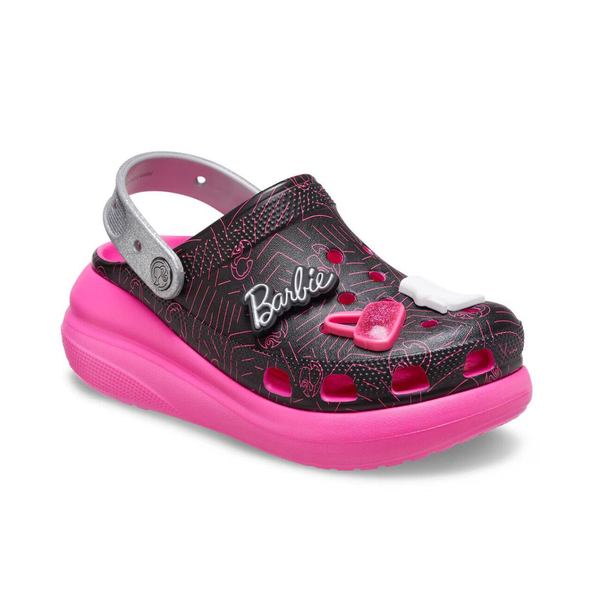 Womens Crocs Barbie Crush Platform Pink Black Croslite Clog