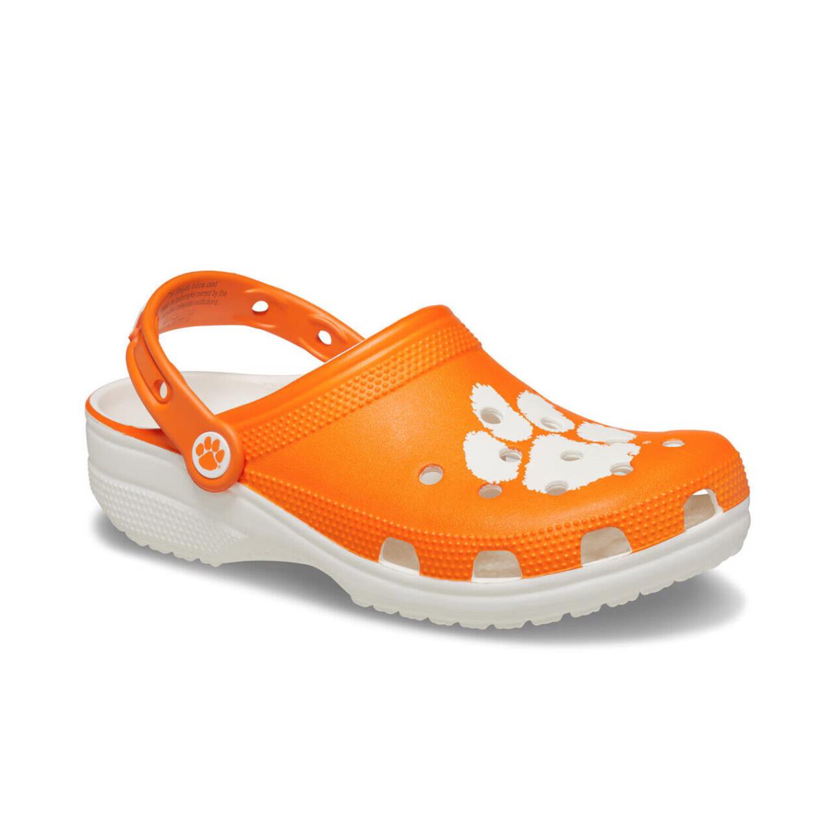 Mens Crocs College Clemson Classic Orange White Eva Clog