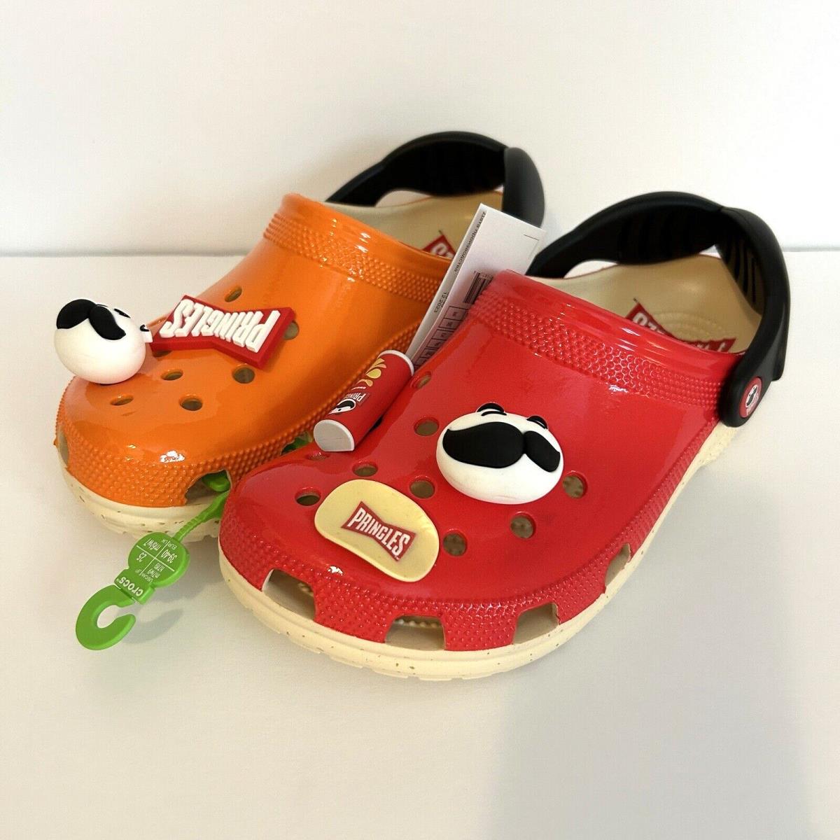 Pringles x Crocs Classic Clog Red / Orange Potato Chips US Size M7/W9 Jibbitz