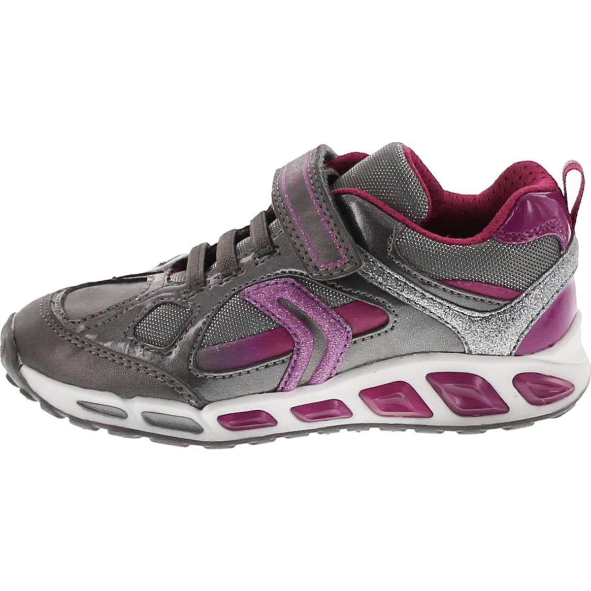 Geox Girls Shuttle Junior Fashion Sneakers Silver/Purple