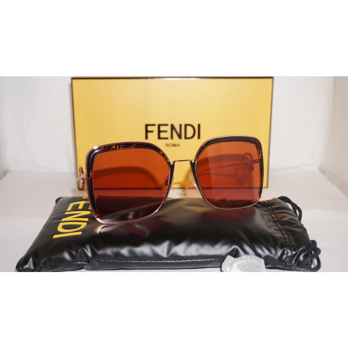 Fendi Sunglasses Havana Rose Gold Pink FF0204/S DDB4S 58 21 140