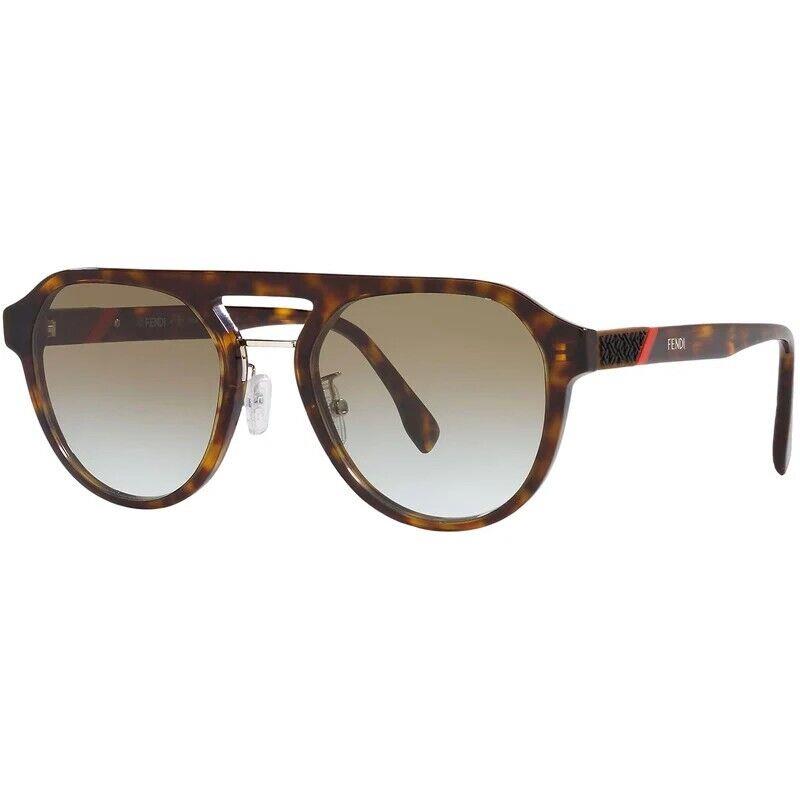 Fendi FE40003U 52F Sunglasses Havana Frame Brown Gradient Lenses 54mm
